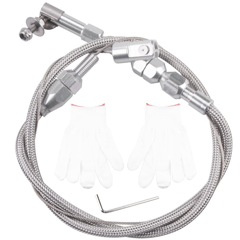ORAEVY 24"" Hi-Tech Universal Throttle Cable Braided Stainless Steel Throttle Cable Kit - Image 1